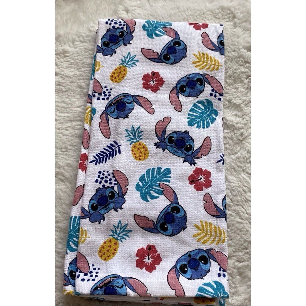 2 Pack Disney Stitch Hand Kitchen Towels Pineapple Hibiscus 16 X 26” NEW - Picture 9 of 11